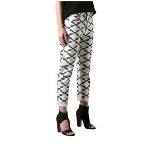 ISABEL MARANT ETOILE IKAT NESSA Luxury EU 42 Nelly Black White Jeans SZ 10 EUC